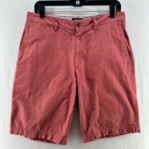 Banana Republic Chino Shorts Mens Sz 32 Button Zip Fly Pockets Preppy Casual Red